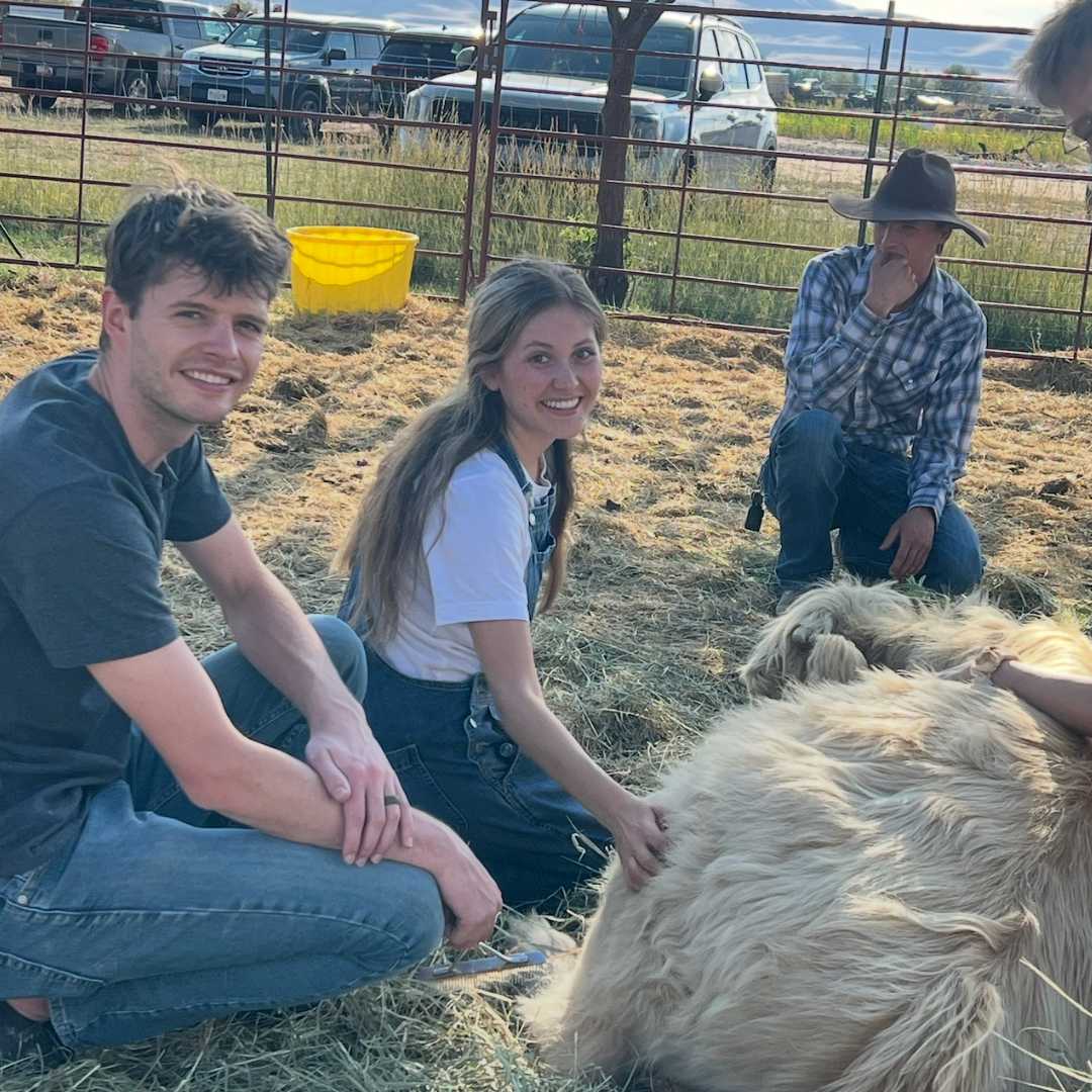 Richard and his wife at the neighboring farm